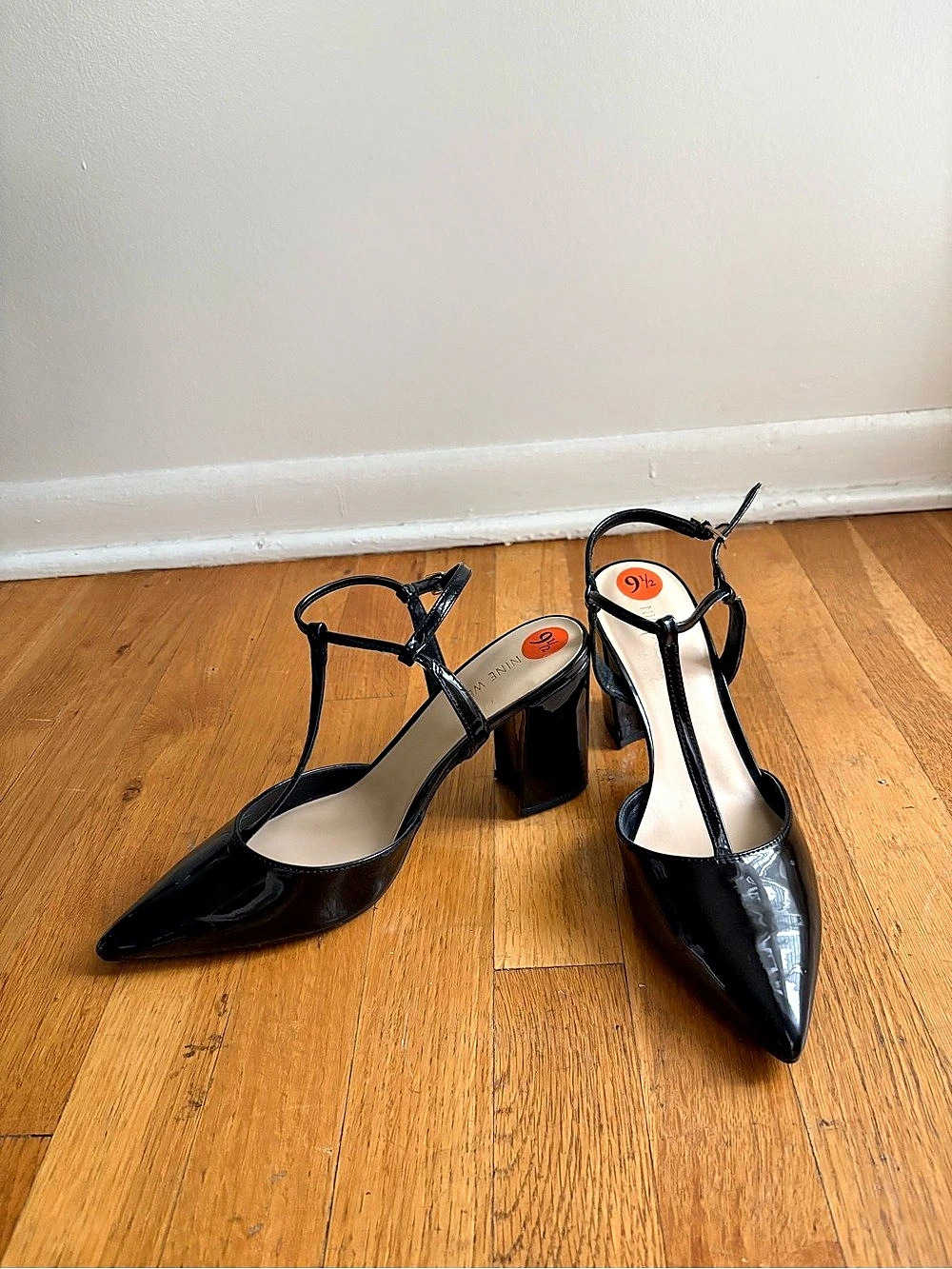 Nine West Janky T Strap Heels - Black - US 9.5